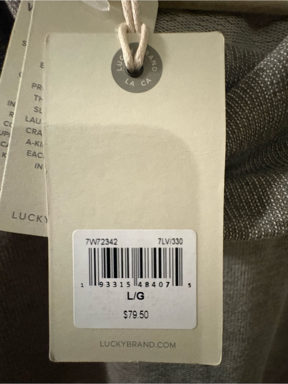 Lucky Brand Womenβs Gray Cowl Neck Long Sleeve Top Size Large NWT - Picture 6 of 6